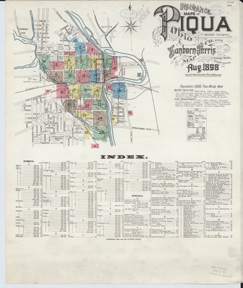 Piqua, Ohio - 1898 Sanborn Map