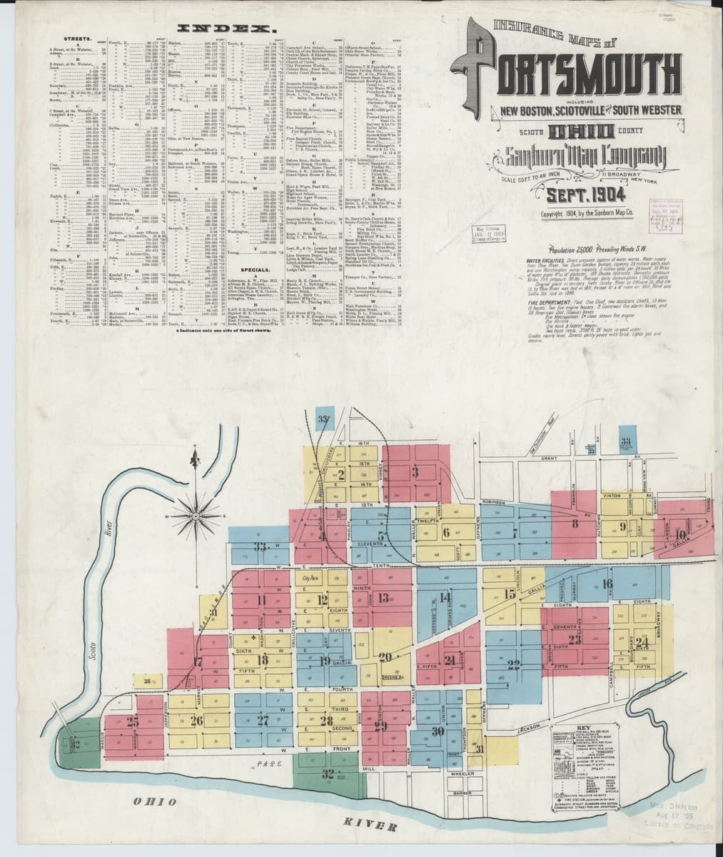 Portsmouth, Ohio - 1904 Sanborn Map