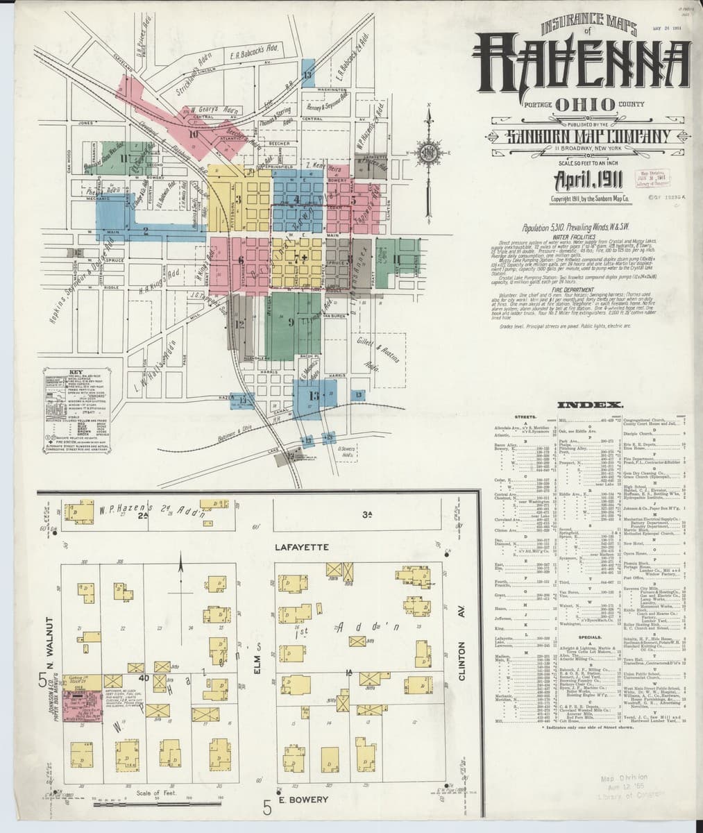 Ravenna, Ohio - 1911 Sanborn Map