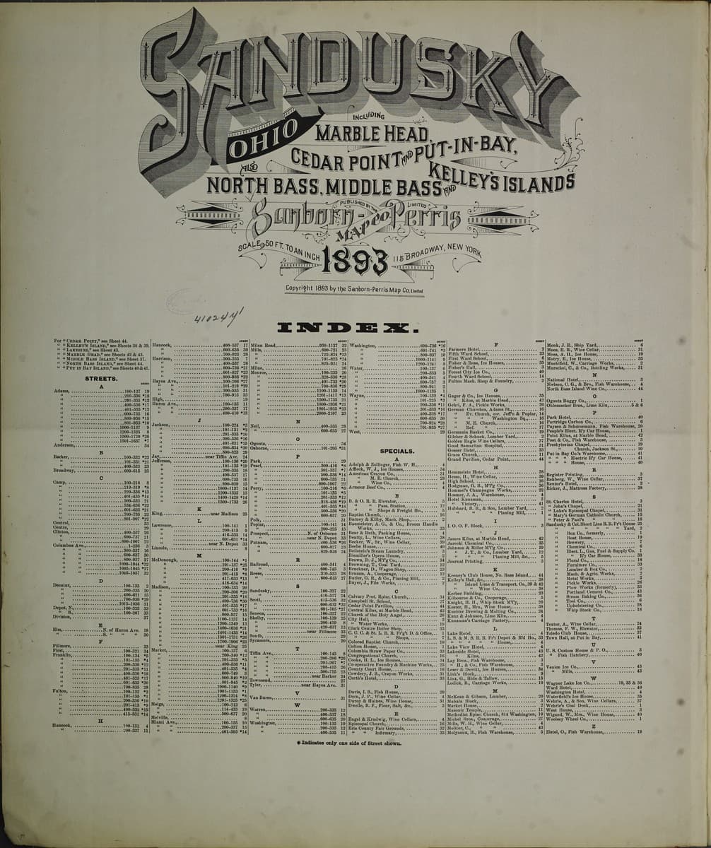 Sandusky, Ohio - 1893 Sanborn Map