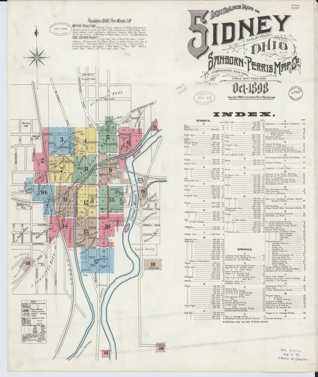 Sidney, Ohio - 1898 Sanborn Map