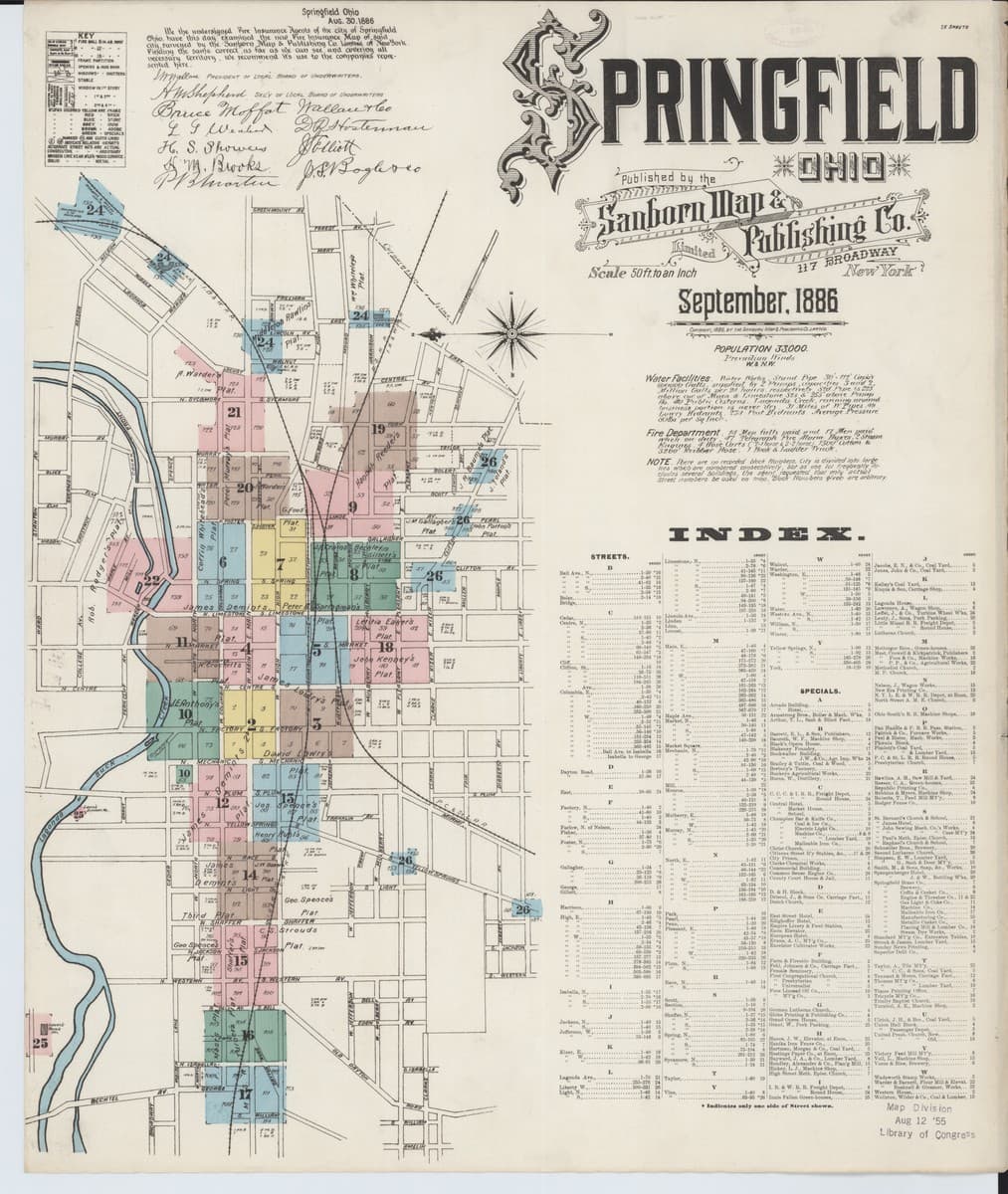 Springfield, Ohio - 1886 Sanborn Map