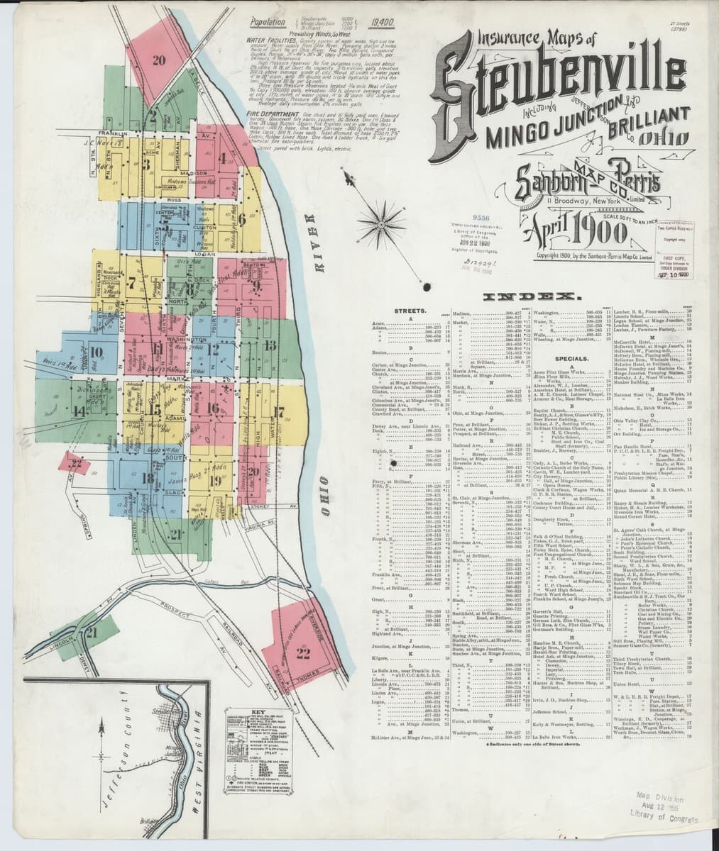 Steubenville, Ohio - 1900 Sanborn Map