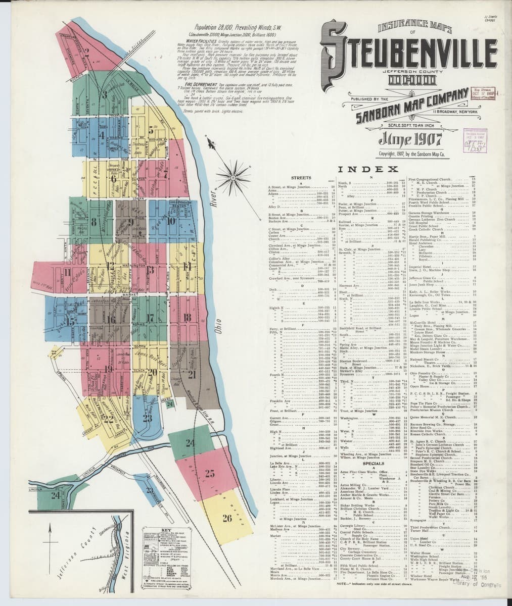 Steubenville, Ohio - 1907 Sanborn Map