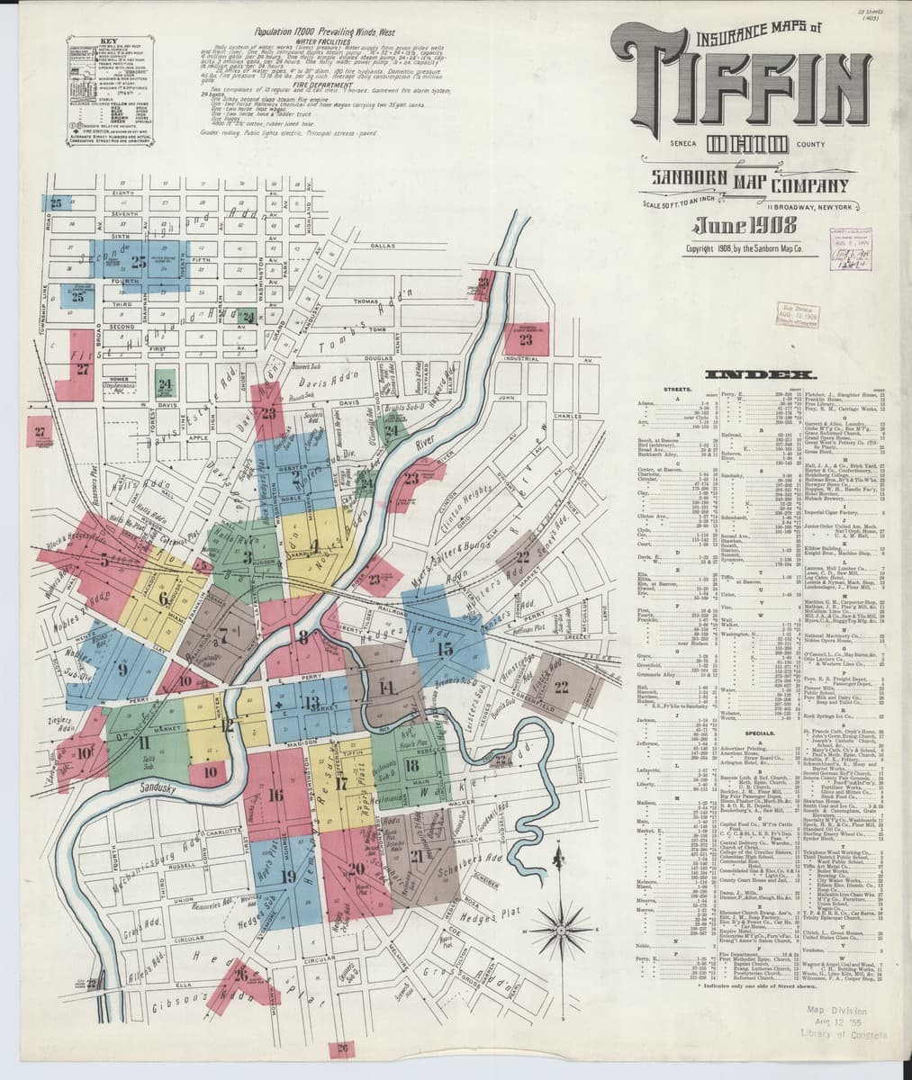 Tiffin, Ohio - 1908 Sanborn Map