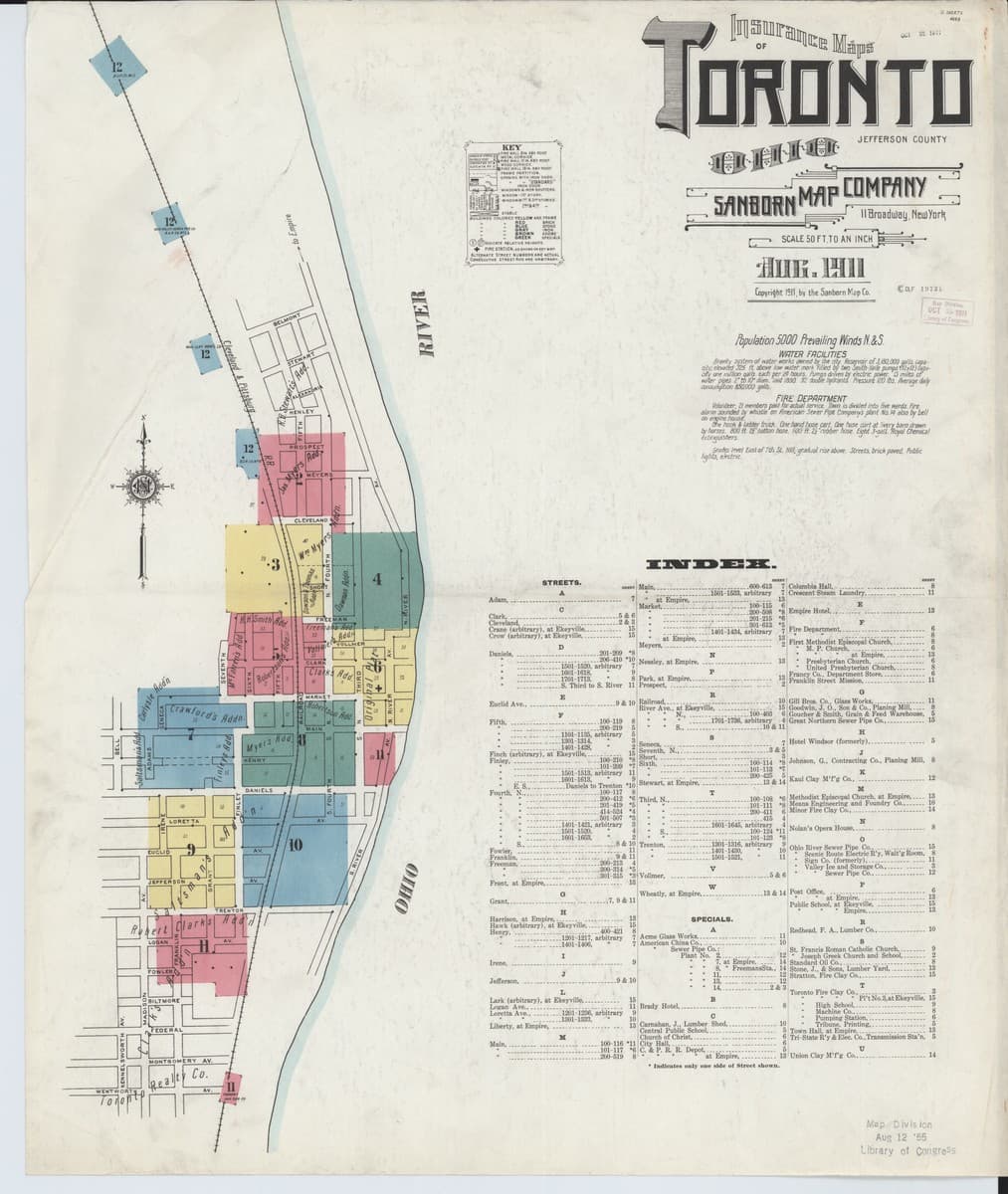 Toronto, Ohio - 1911 Sanborn Map