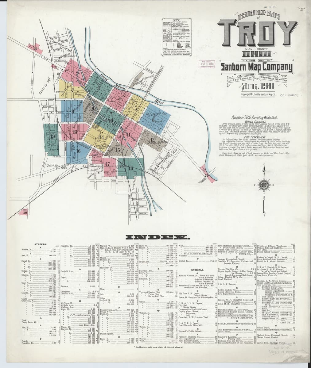 Troy, Ohio - 1911 Sanborn Map