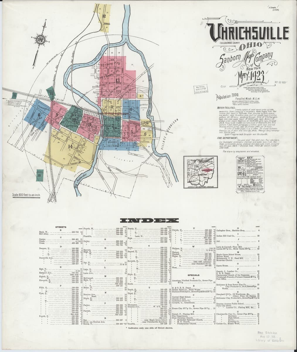 Uhrichsville, Ohio - 1923 Sanborn Map