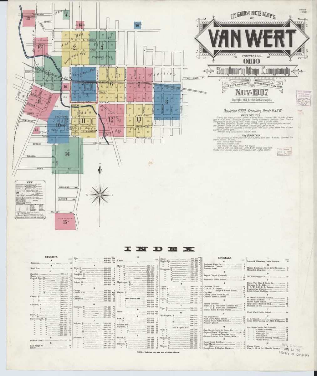 Van Wert, Ohio - 1907 Sanborn Map