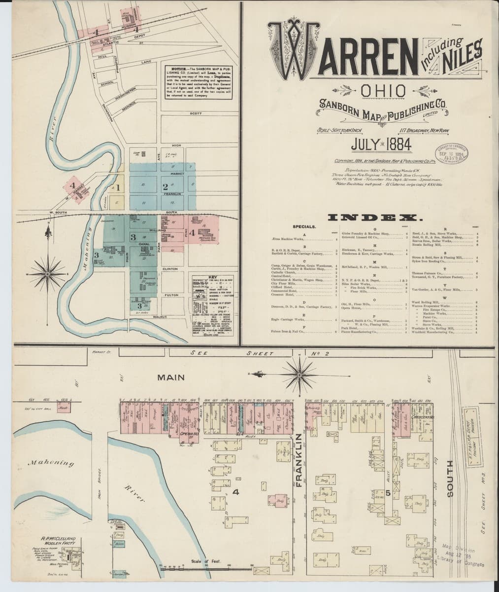 Warren, Ohio - 1884 Sanborn Map