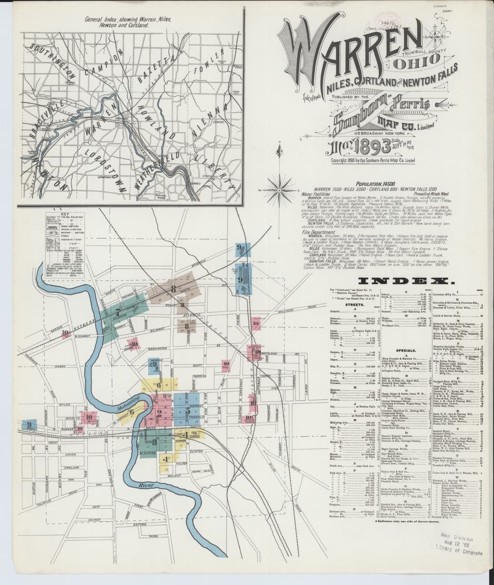 Warren, Ohio - 1893 Sanborn Map