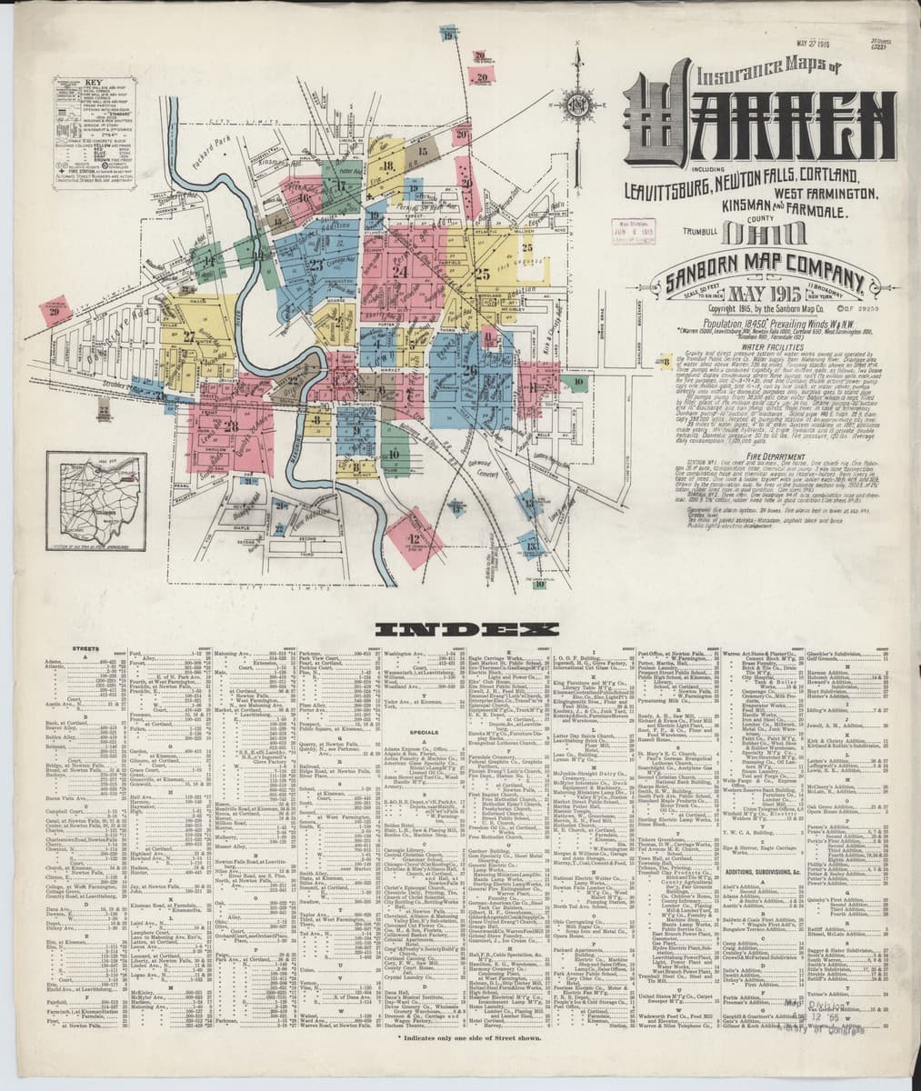 Warren, Ohio - 1915 Sanborn Map