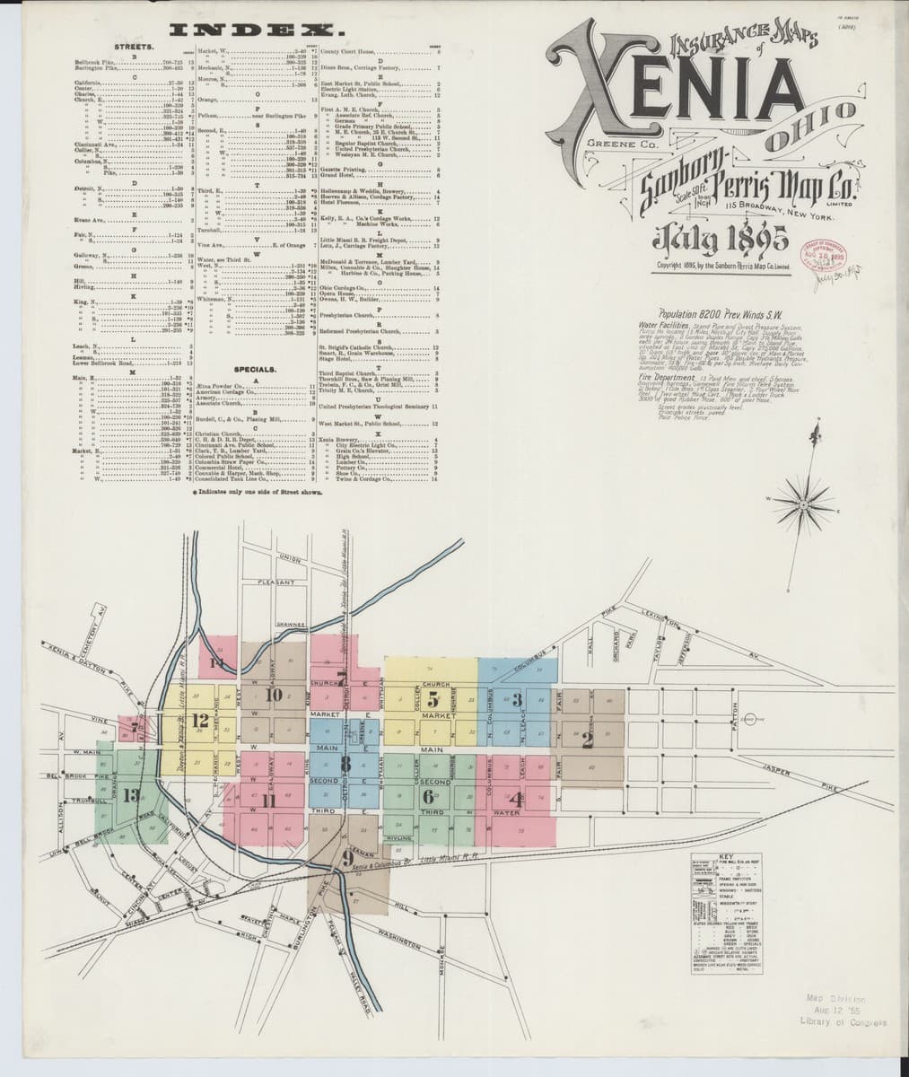 Xenia, Ohio - 1895 Sanborn Map