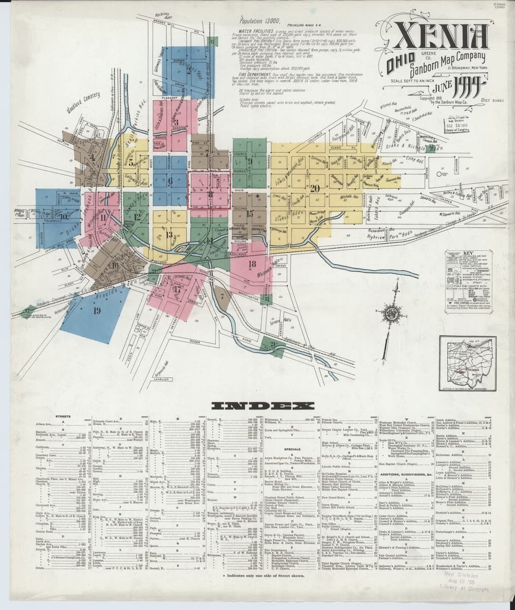 Xenia, Ohio - 1914 Sanborn Map