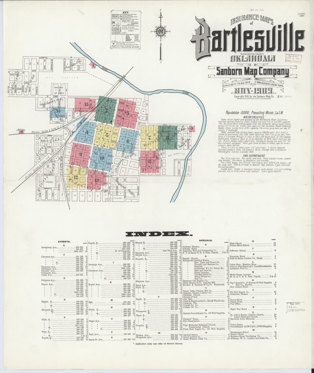 Bartlesville, Oklahoma - 1909 Sanborn Map