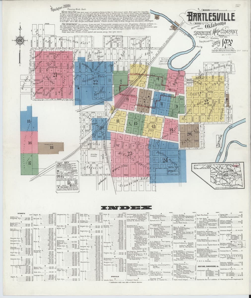 Bartlesville, Oklahoma - 1920 Sanborn Map