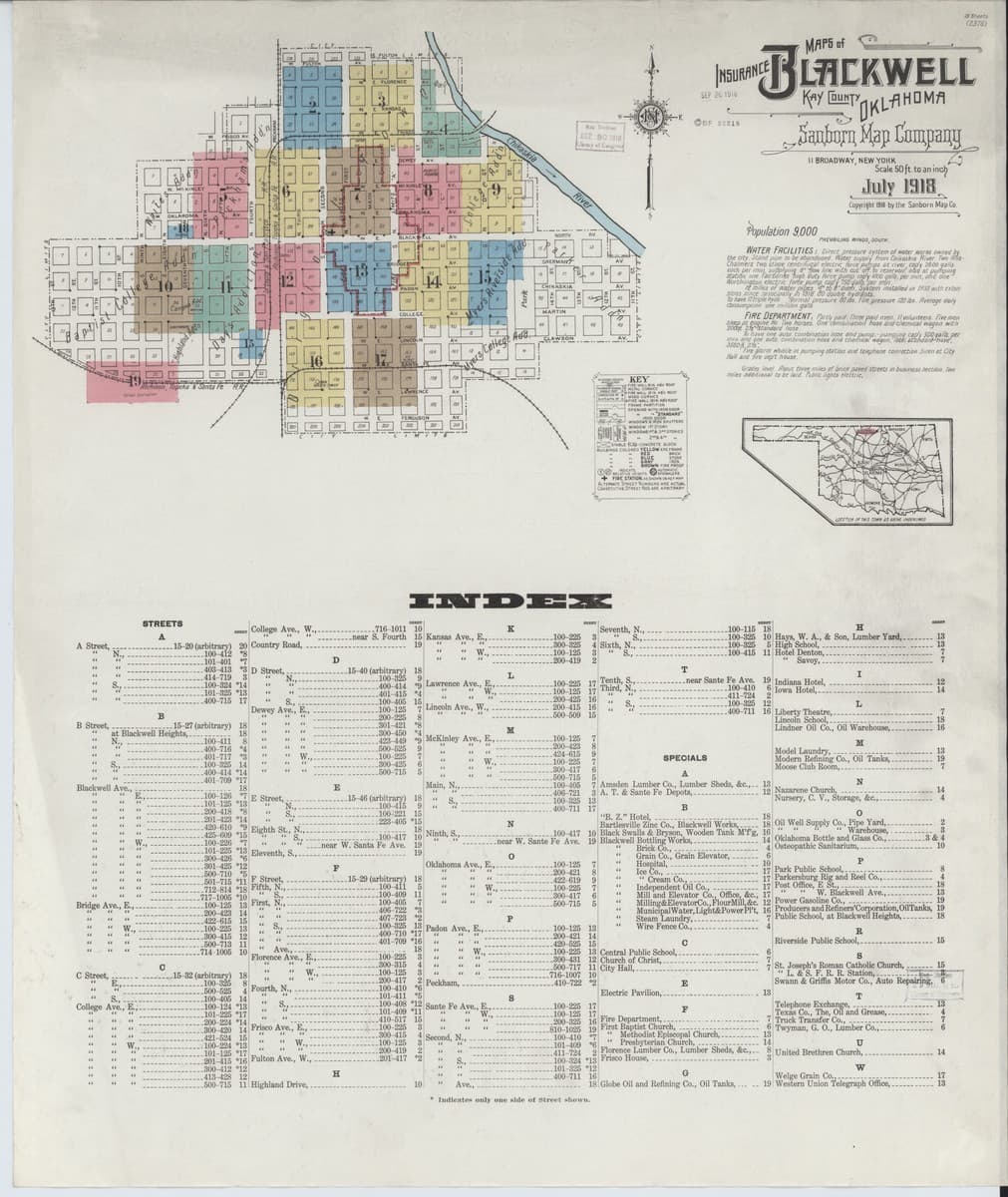 Blackwell, Oklahoma - 1918 Sanborn Map