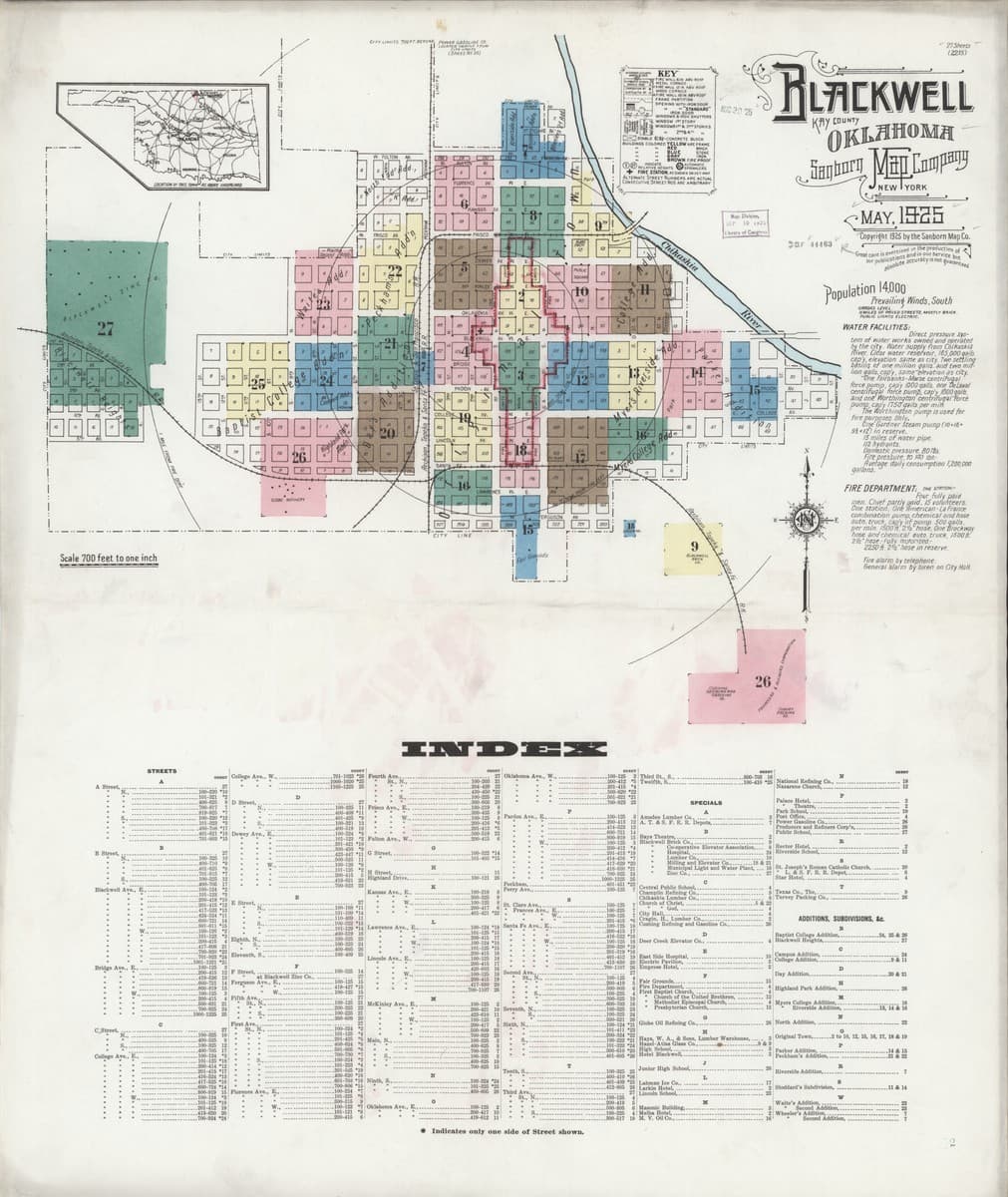 Blackwell, Oklahoma - 1925 Sanborn Map
