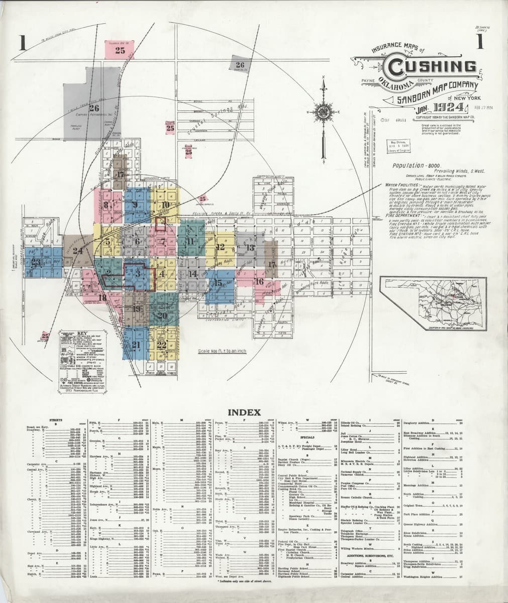 Cushing, Oklahoma - 1924 Sanborn Map