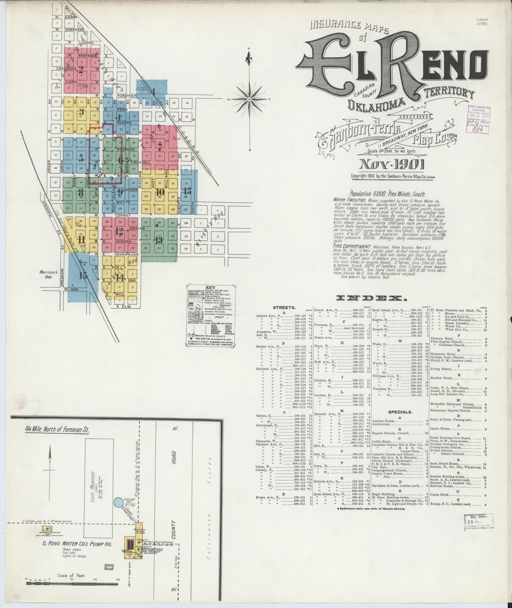 El Reno, Oklahoma - 1901 Sanborn Map