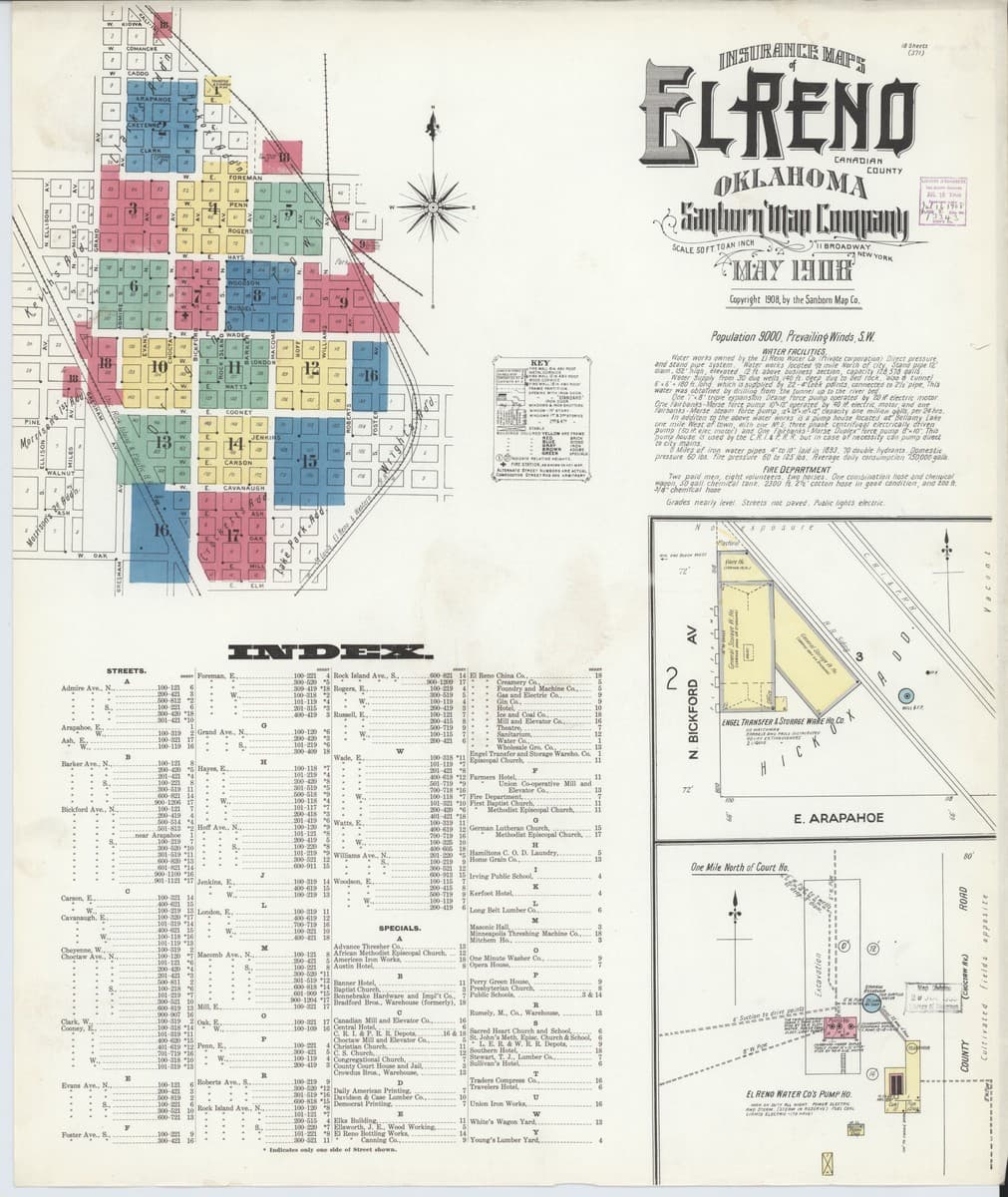 El Reno, Oklahoma - 1908 Sanborn Map