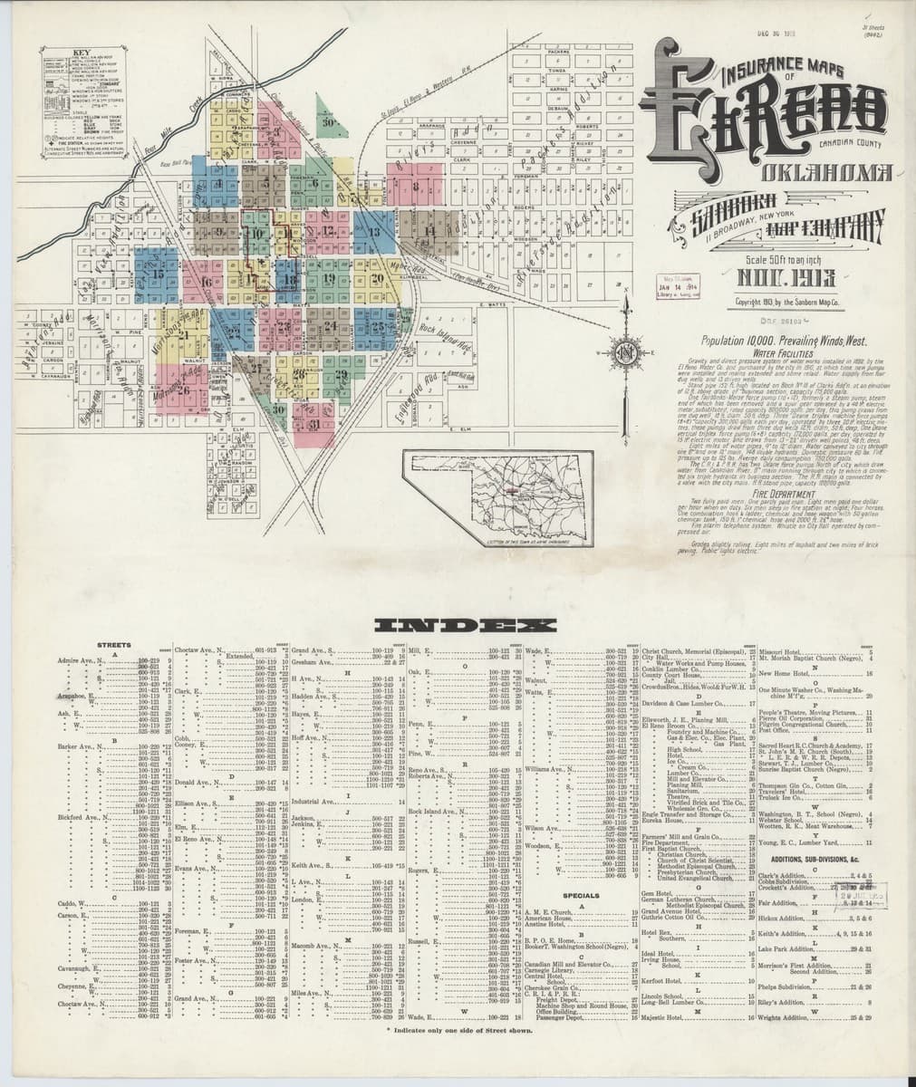 El Reno, Oklahoma - 1913 Sanborn Map
