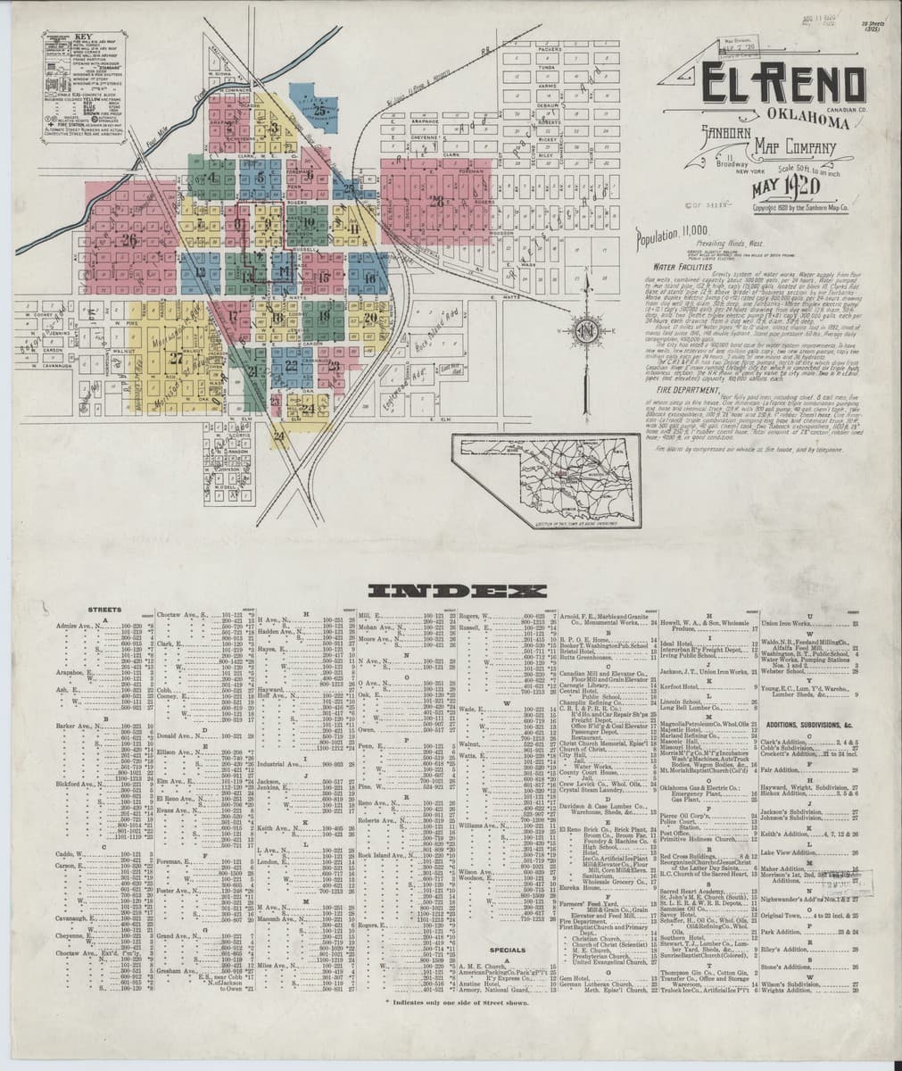 El Reno, Oklahoma - 1920 Sanborn Map