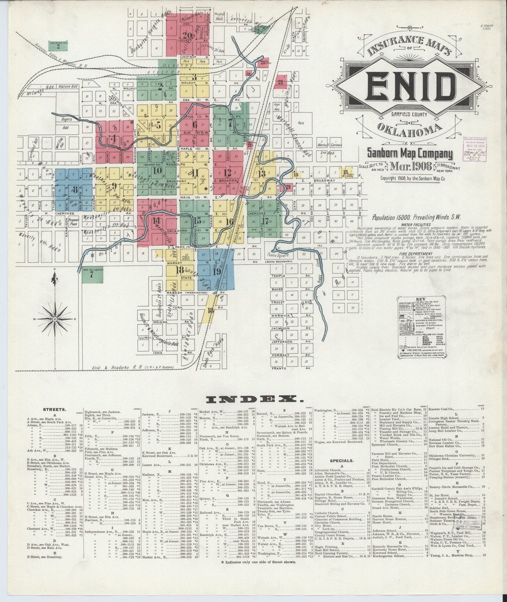 Enid, Oklahoma - 1908 Sanborn Map