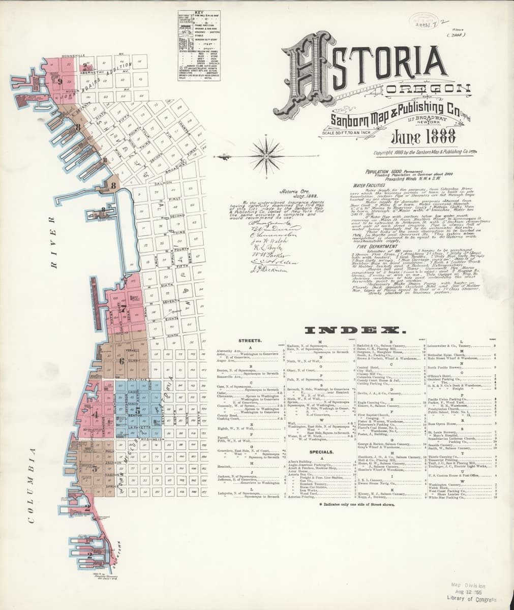 Astoria, Oregon - 1888 Sanborn Map
