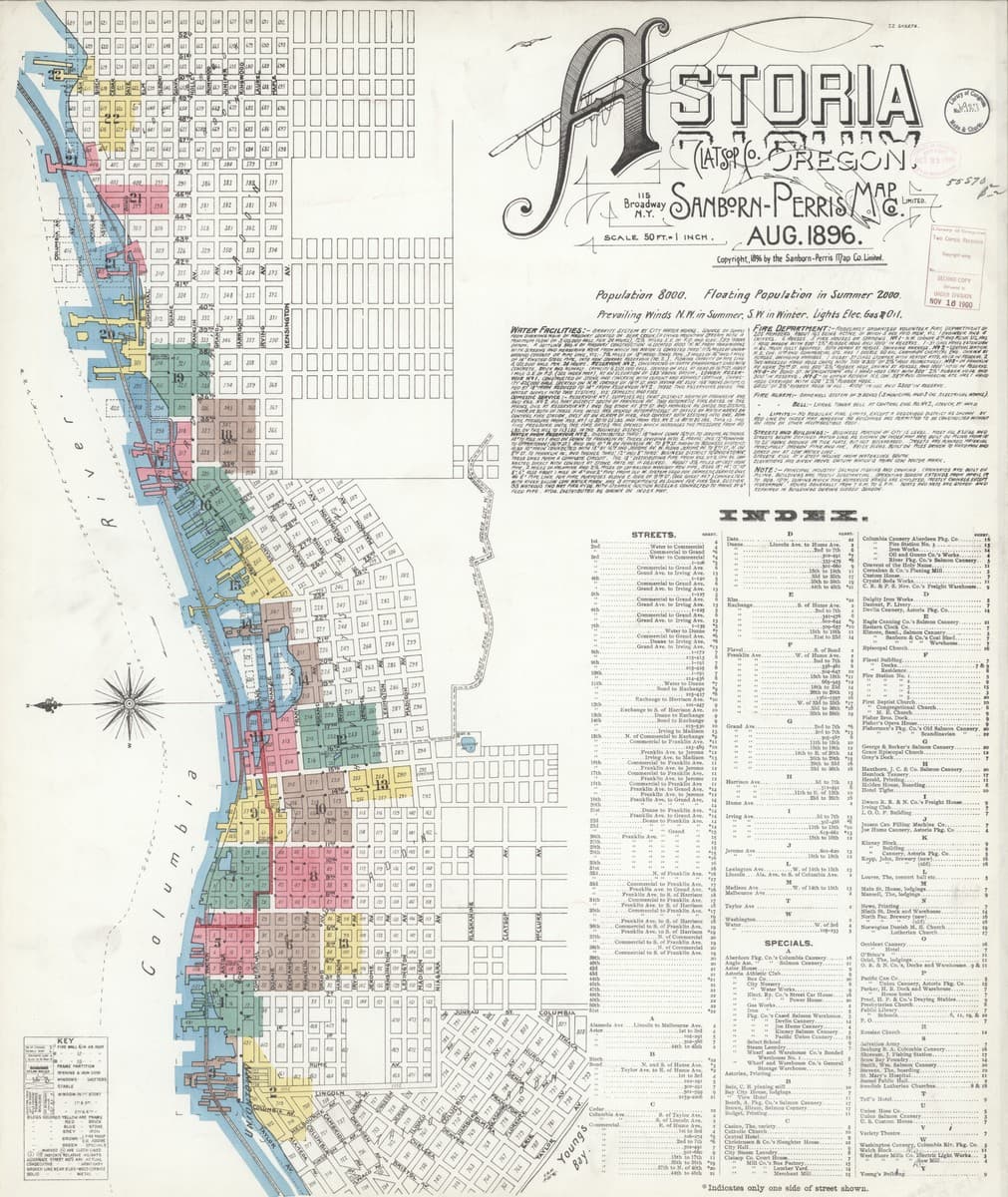 Astoria, Oregon - 1896 Sanborn Map