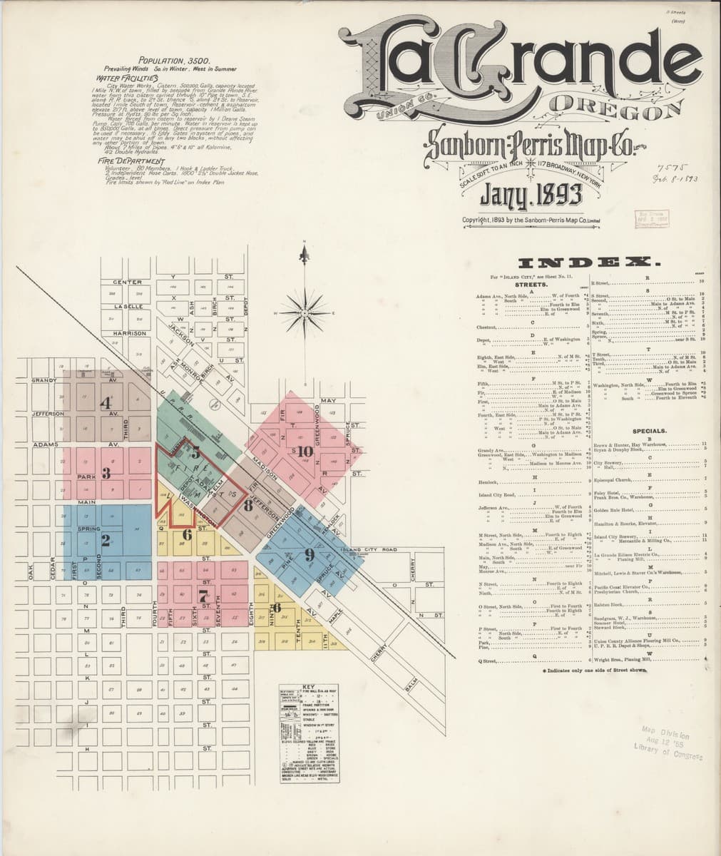 La Grande, Oregon - 1893 Sanborn Map