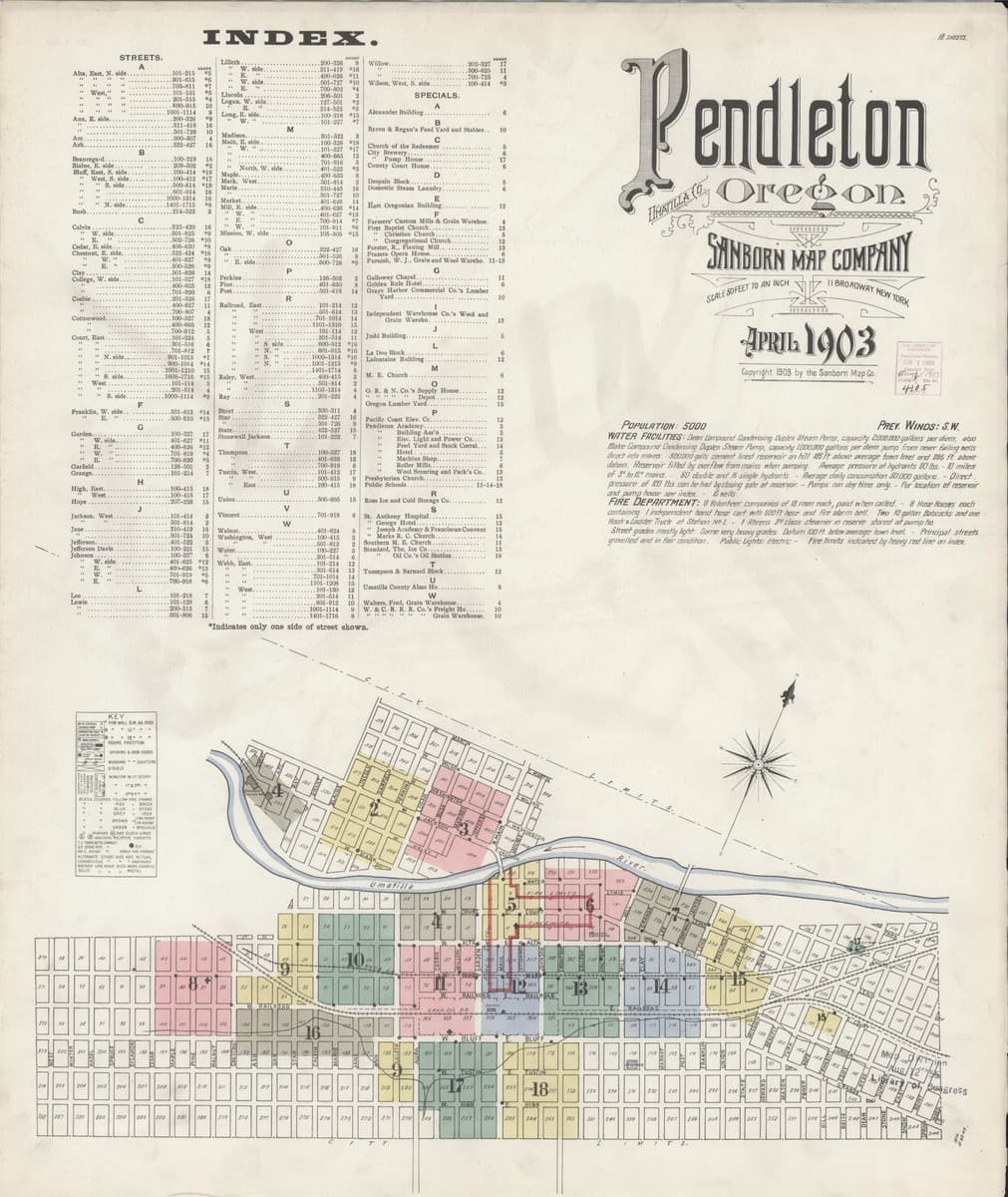 Pendleton, Oregon - 1903 Sanborn Map