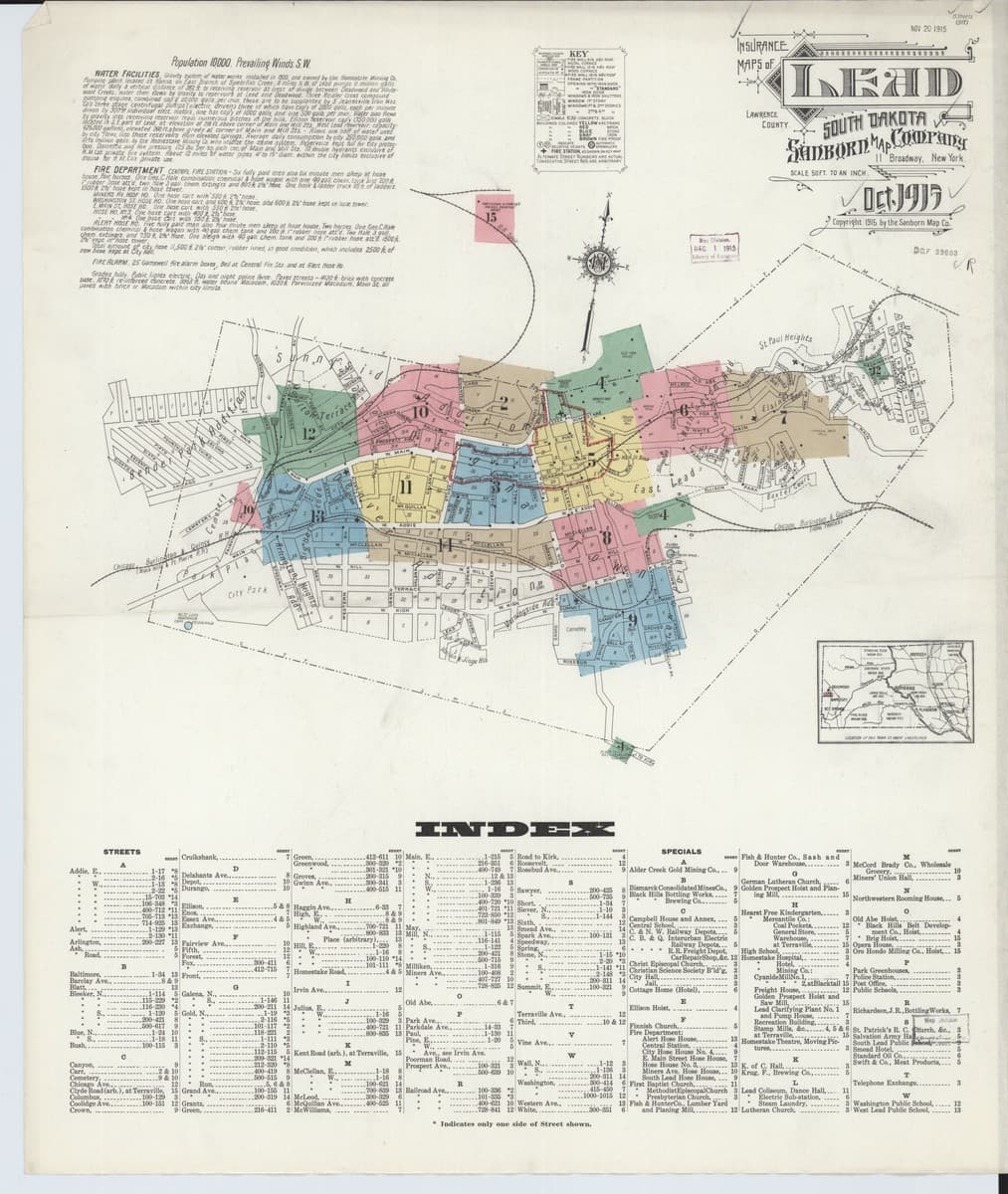 Lead, South Dakota - 1915 Sanborn Map