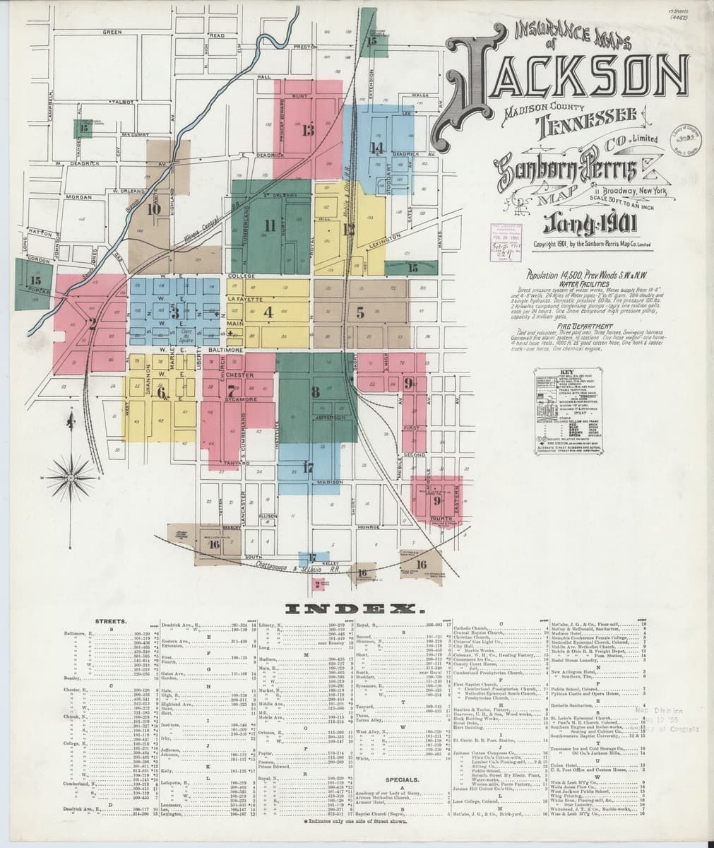 Jackson, Tennessee - 1901 Sanborn Map