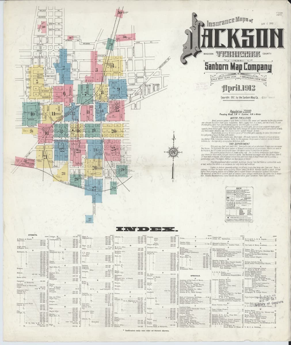 Jackson, Tennessee - 1912 Sanborn Map