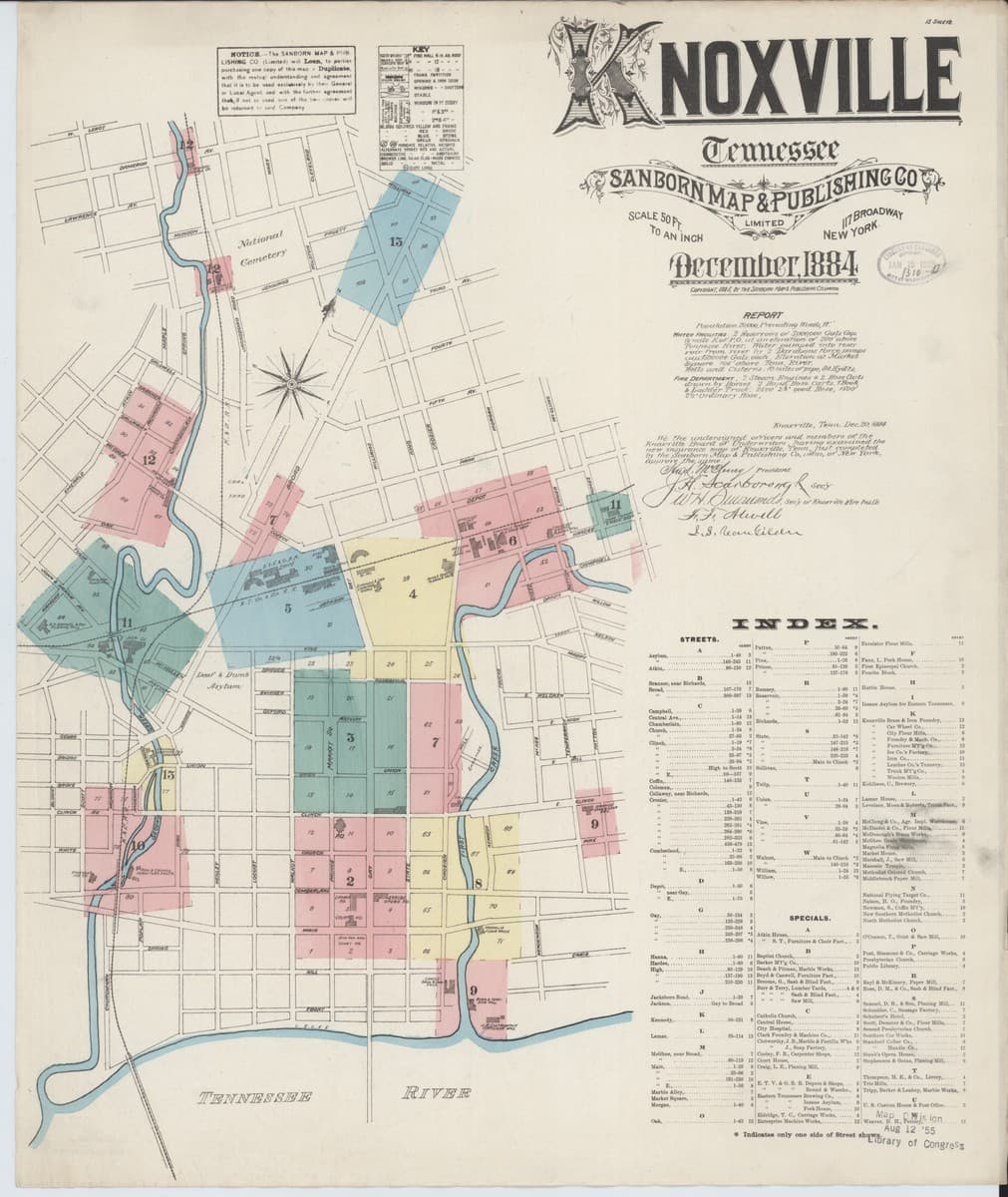 Sanborn Fire Insurance Map: Knoxville, Tennessee (1884)