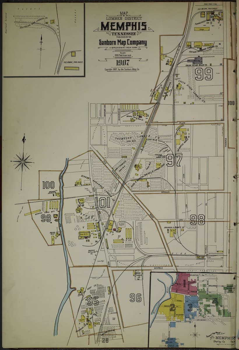 Memphis, Tennessee - 1907 Sanborn Map