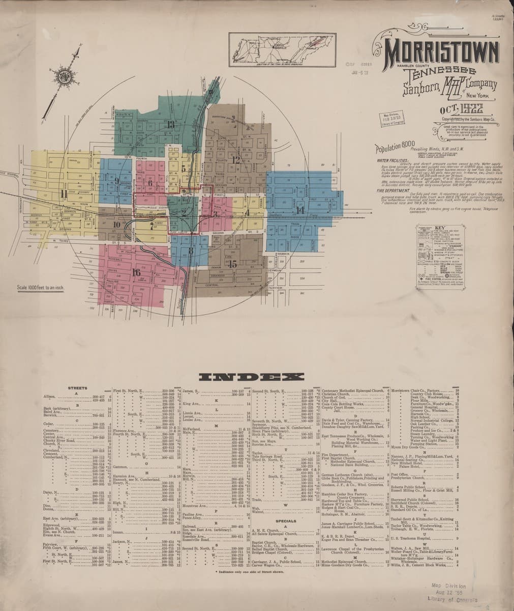 Morristown, Tennessee - 1922 Sanborn Map