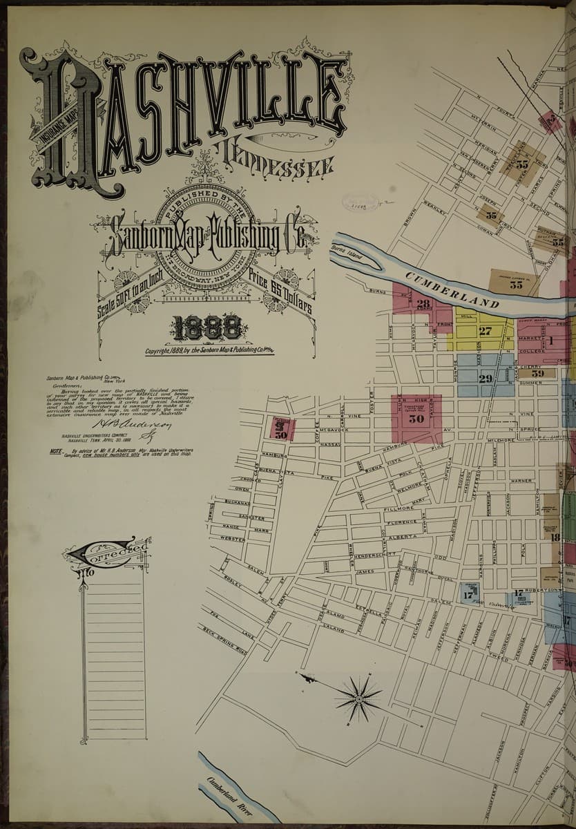 Framed print of Nashville, Tennessee (1888)