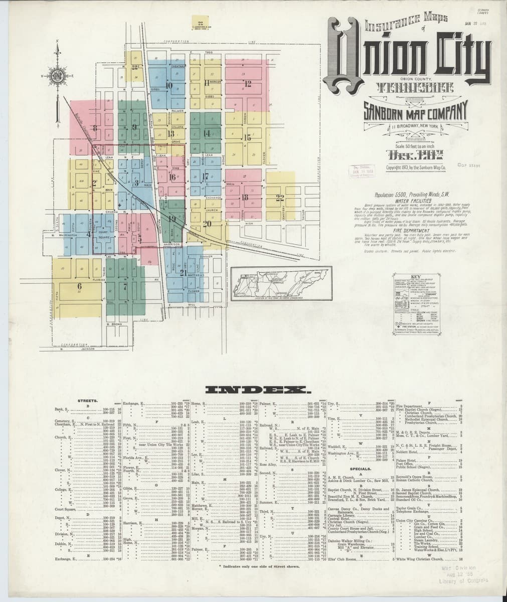 Union City, Tennessee - 1912 Sanborn Map