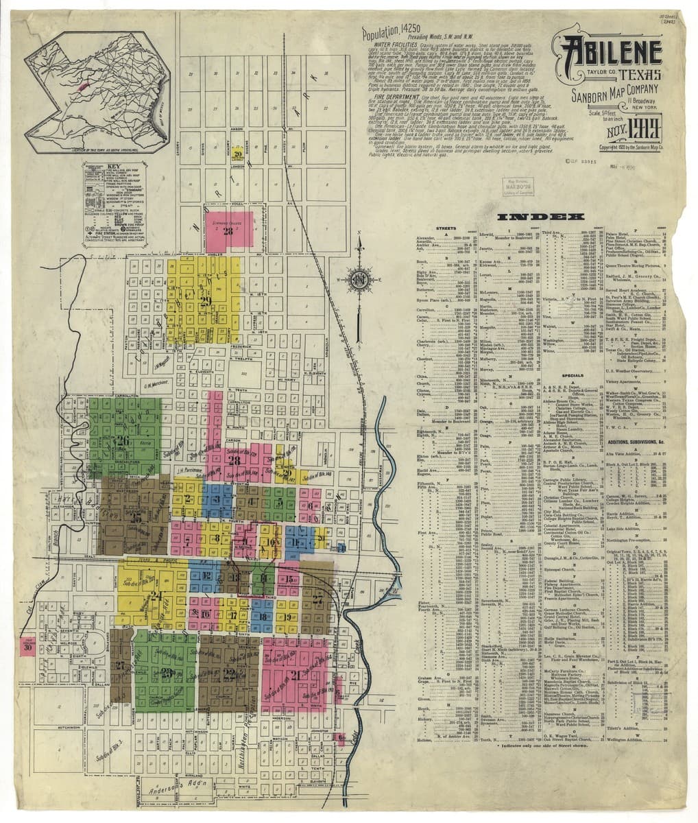 Abilene, Texas - 1919 Sanborn Map
