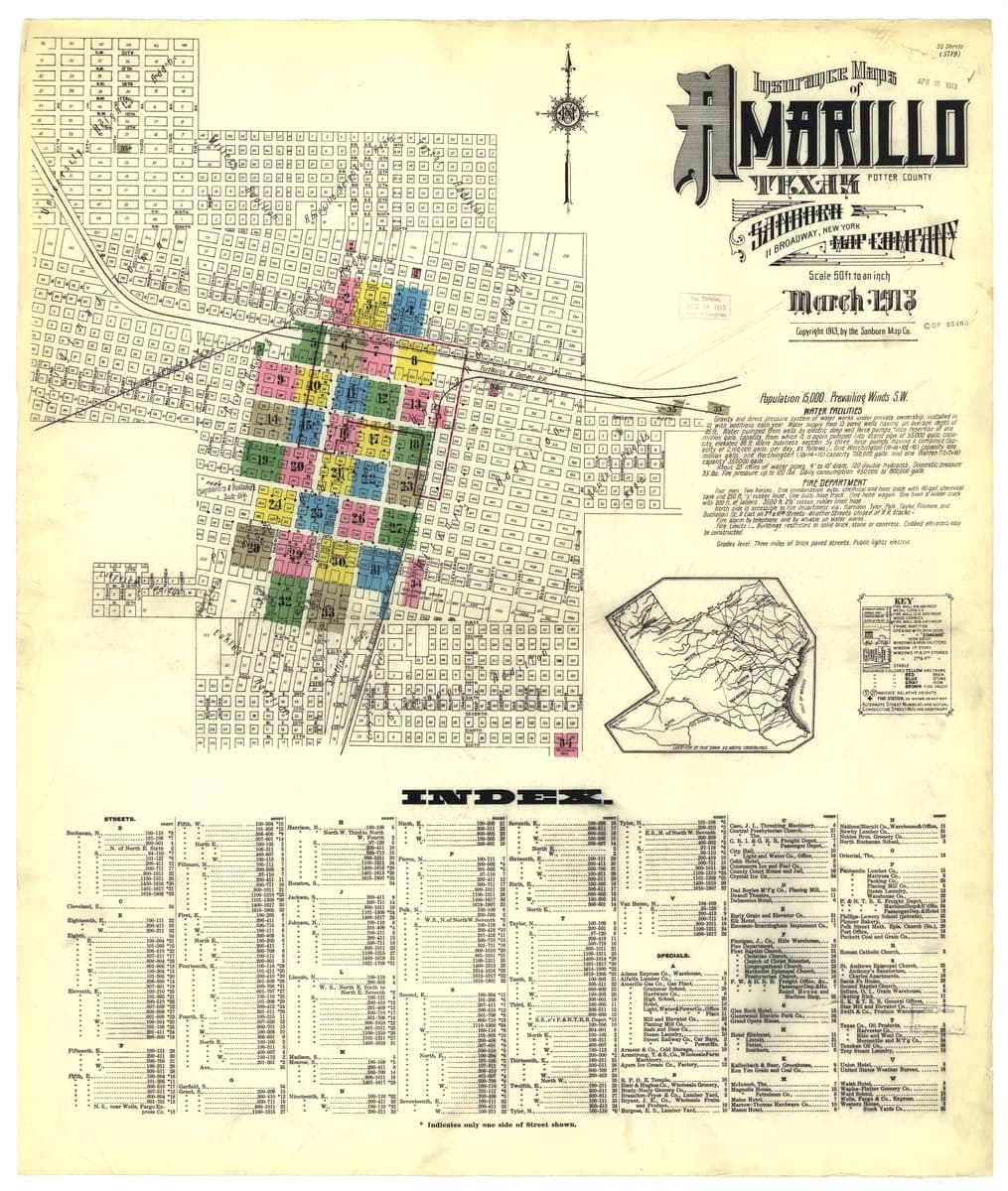 Amarillo, Texas - 1913 Sanborn Map