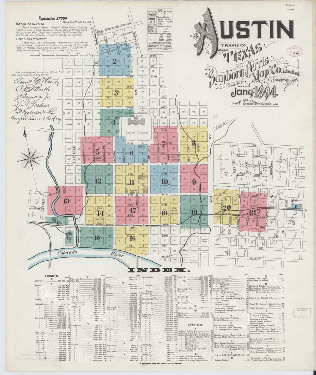 Austin, Texas - 1894 Sanborn Map