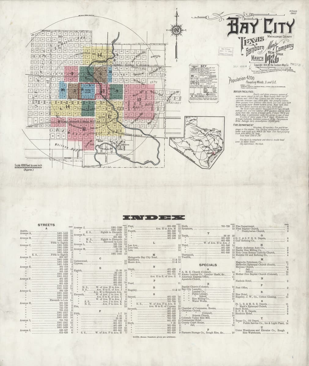 Bay City, Texas - 1926 Sanborn Map
