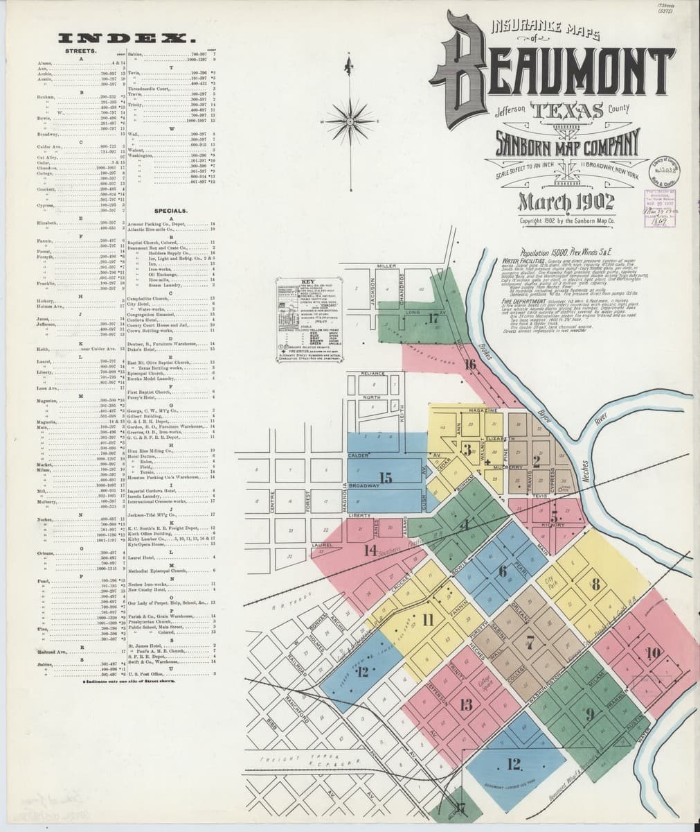 Beaumont, Texas - 1902 Sanborn Map
