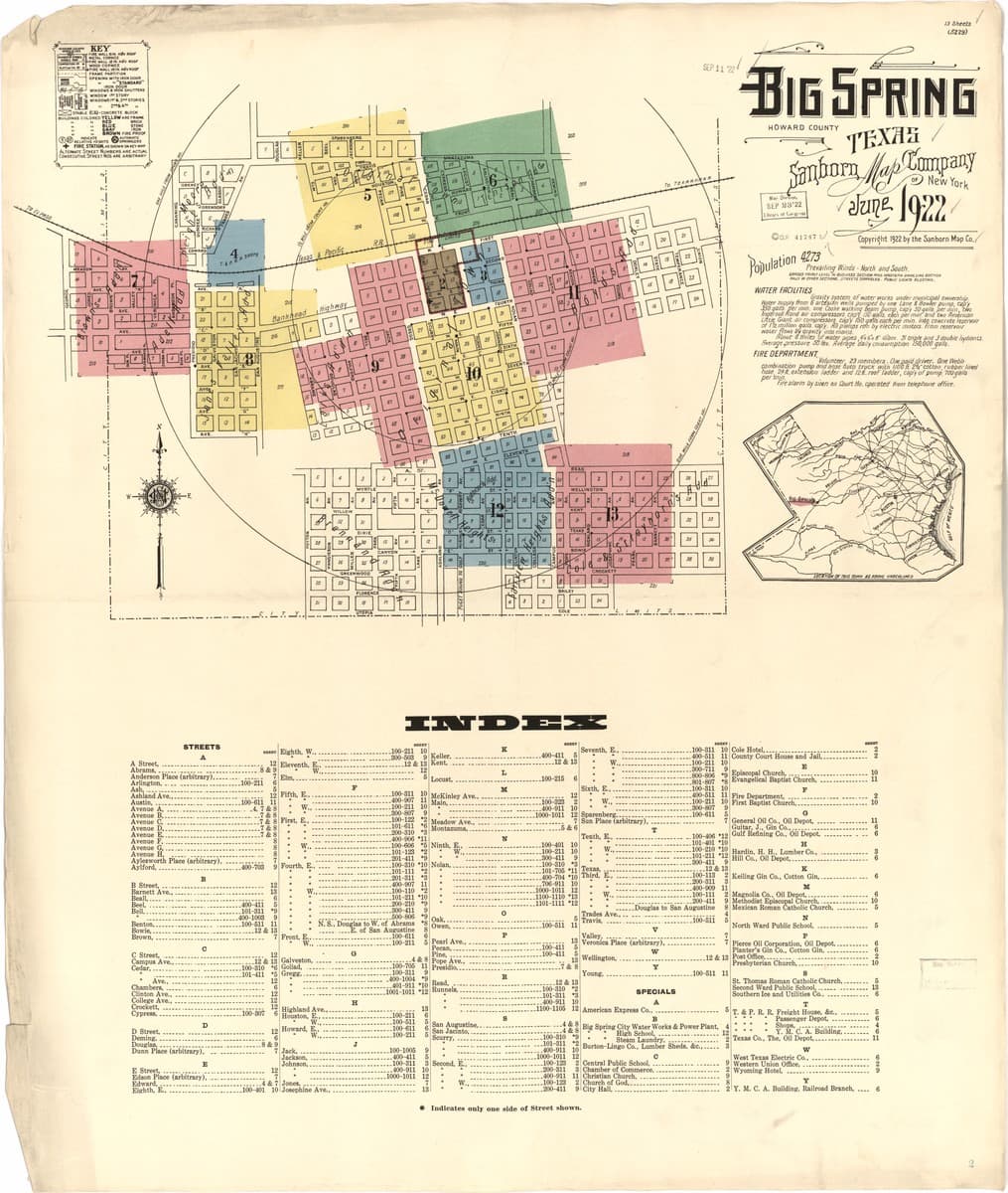 Big Spring, Texas - 1922 Sanborn Map