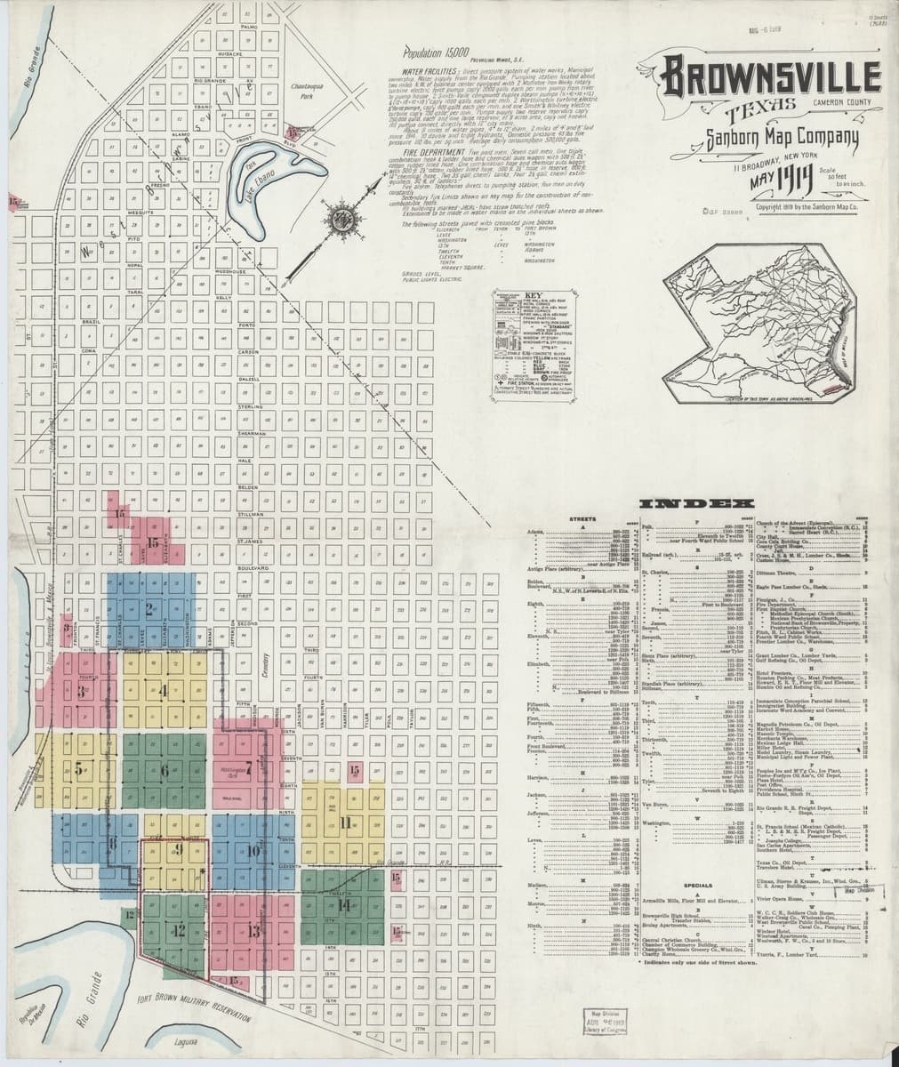 Brownsville, Texas - 1919 Sanborn Map