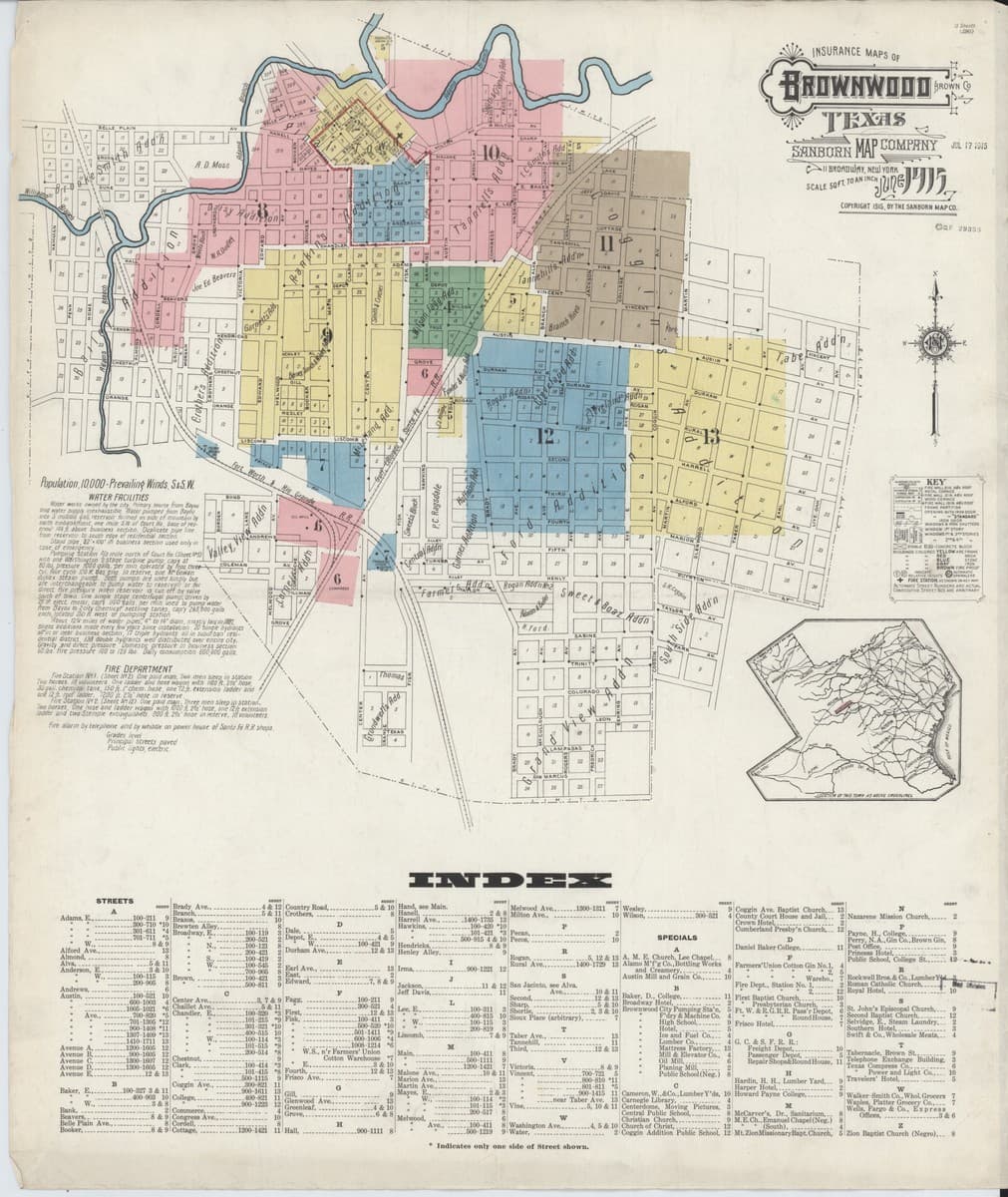 Brownwood, Texas - 1915 Sanborn Map