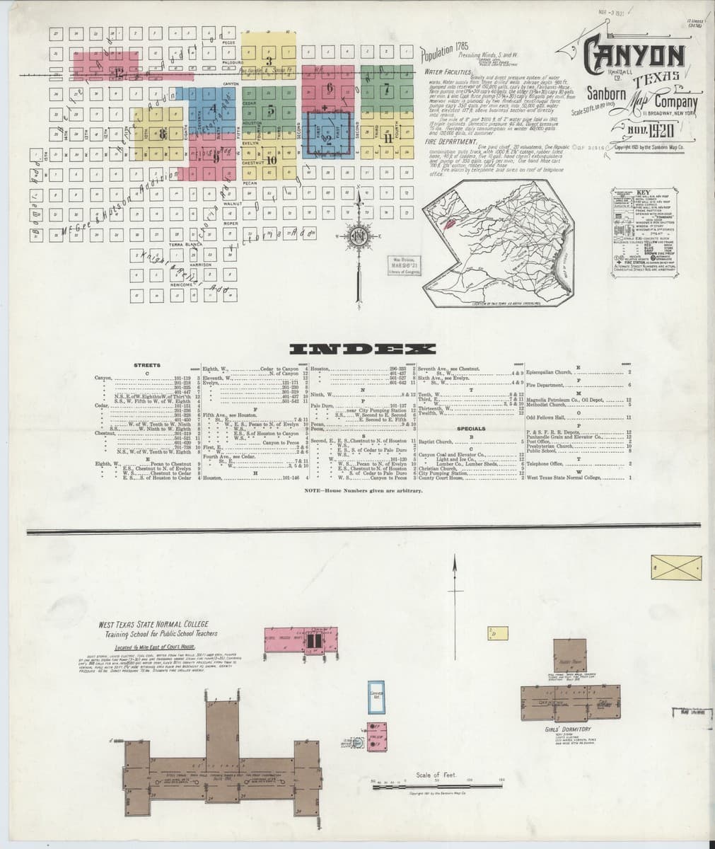 Canyon, Texas - 1920 Sanborn Map