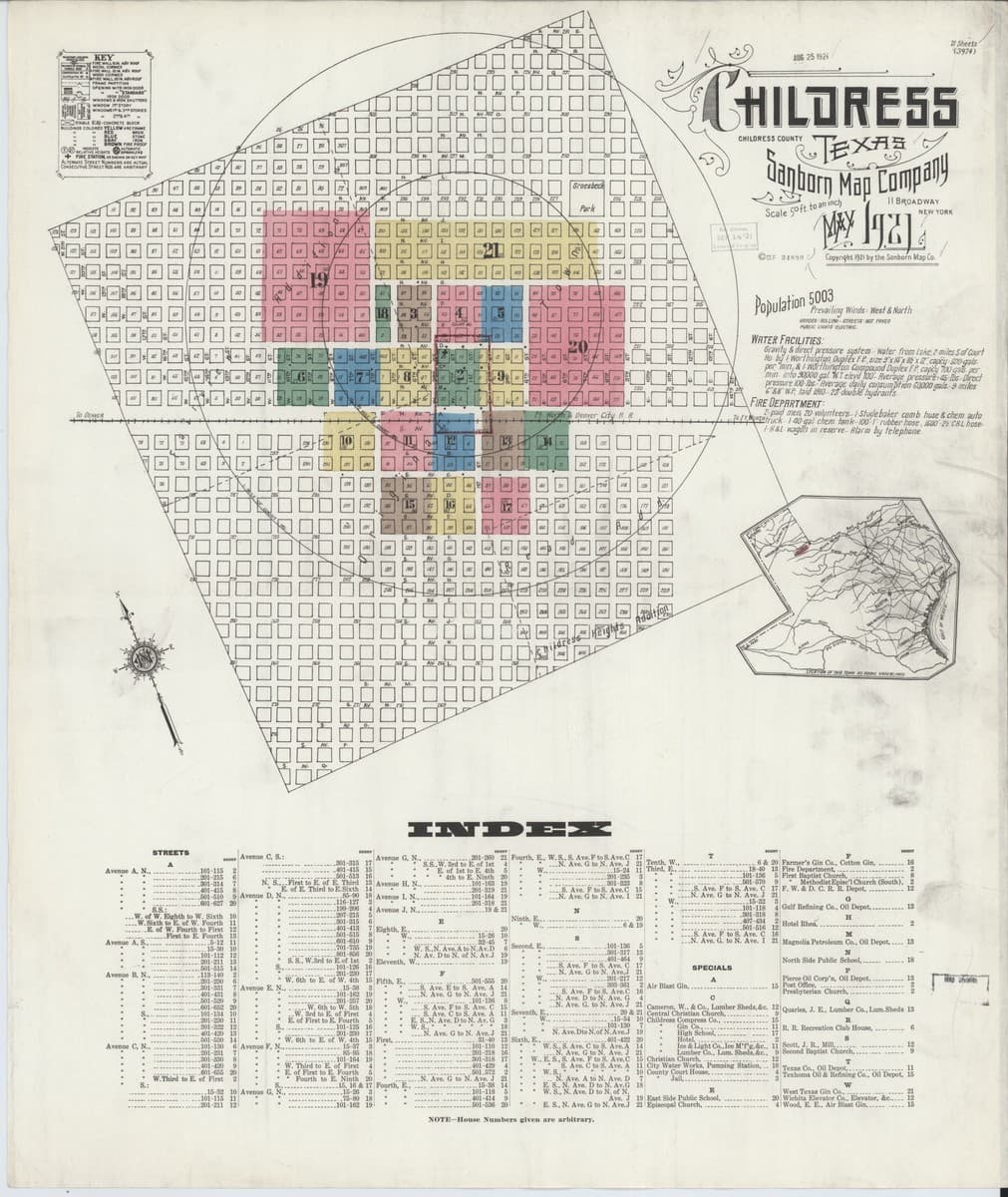 Childress, Texas - 1921 Sanborn Map